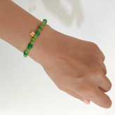 دستبند سنگی با آویز گل شبدر