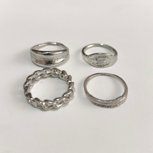 پک انگشتر چهارتایی نقره ای