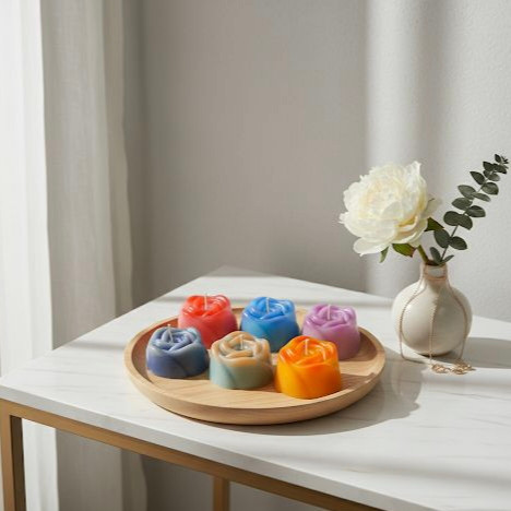 شمع ست گل رز