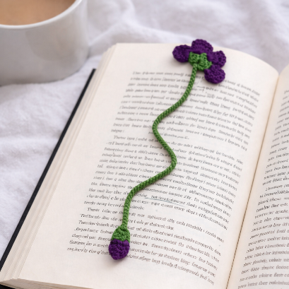 بوک مارک بافتنی مدل گل